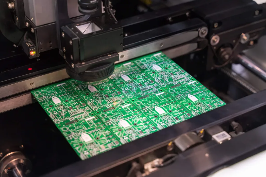 PCB loaded into SMT machine